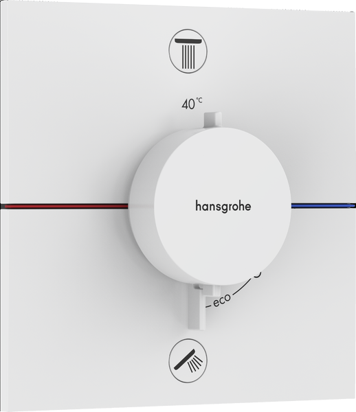 Термостат прихованого монтажу Hansgrohe ShowerSelect Comfort E 2 споживача із вбудованою захисною комбінацією EN1717 матовий білий 15578700