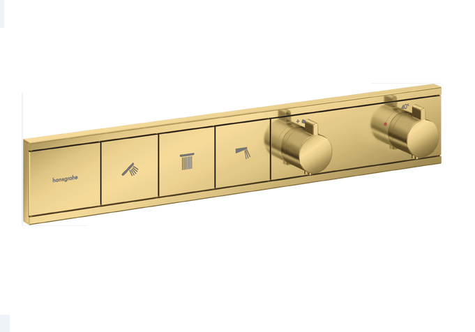 Термостат скрытого монтажа Hansgrohe RainSelect 3 потребителя полированное золото 15381990