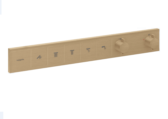 Термостат скрытого монтажа Hansgrohe RainSelect 5 потребителей шлифованная бронза 15384140