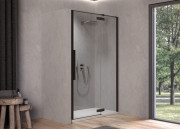 Душевые двери Kolpa San Polaris N 90-R B 90х200 см правая профиль черный/прозрачное стекло Clean Coat 515960