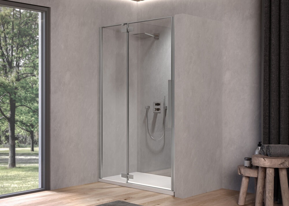 Душевые двери Kolpa San Polaris N 120-L SBR 120х200 см левая профиль серебро/прозрачное стекло Clean Coat 515910