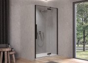 Душові двері Kolpa San Polaris N 90-R B 90х200 см права профіль чорний/прозоре скло Clean Coat 515960