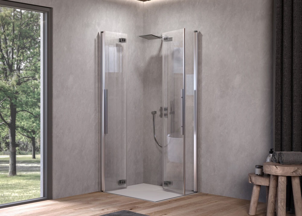 Душевая кабина Kolpa San Polaris fold Q SBR 80х80 см профиль серебро/прозрачное стекло Clean Coat 516090