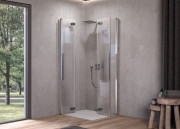 Душевая кабина Kolpa San Polaris fold Q SBR 80х80 см профиль серебро/прозрачное стекло Clean Coat 516090