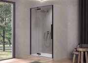 Душові двері Kolpa San Polaris N 100-L B 100х200 см ліва профіль чорний/прозоре скло Clean Coat 515970