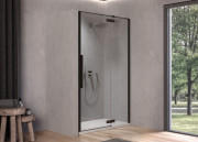 Душові двері Kolpa San Polaris N 140-R B 140х200 см права профіль чорний/прозоре скло Clean Coat 516080