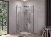 Душевая кабина Kolpa San Polaris fold Q SBR 100х100 см профиль серебро/прозрачное стекло Clean Coat 516110