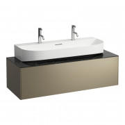 Тумба під раковину Laufen Sonar 120 см з отвором у центрі МДФ/ДСП/керамограніт титан/чорний мармур H4054610341421