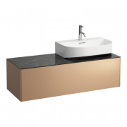 Тумба под раковину Laufen Sonar 120 см с отверстием справа МДФ/ДСП/керамогранит медь/черный мрамор H4054530341411