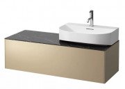 Тумба під раковину Laufen Sonar 120 см з отвором праворуч МДФ/ДСП/керамограніт золото/чорний мармур H4054530341401