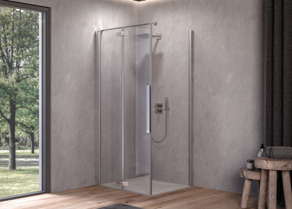 Душові двері Kolpa San Polaris Fold 80-R SBR 80х200 см ліва профіль срібло/прозоре скло Clean Coat 516150