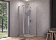 Душові двері Kolpa San Polaris D 80-R SBR 80х200 см правий профіль срібло/прозоре скло Clean Coat 516160