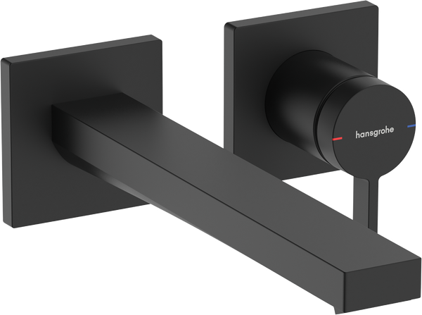 Смеситель для раковины Hansgrohe Tecturis E однорычажный настенный матовый черный 73051670
