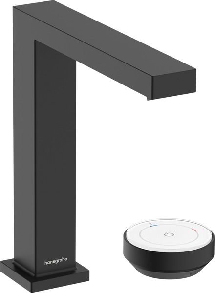 Змішувач для раковини Hansgrohe Tecturis E на 2 отвори з донним клапаном матовий чорний 73053670