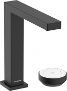 Смеситель для раковины Hansgrohe Tecturis E на 2 отверстия с донным клапаном матовый черный 73053670