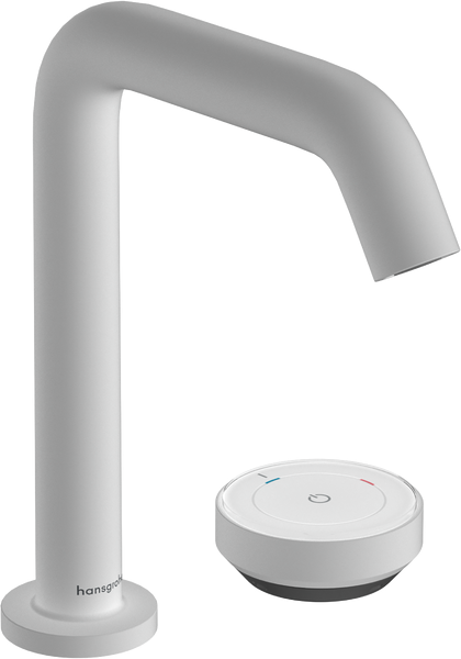 Смеситель для раковины Hansgrohe Tecturis S на 2 отверстия с донным клапаном матовый белый 73353700