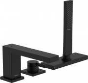 Смеситель на борт ванны Hansgrohe Tecturis E однорычажный на 3 отверстия матовый черный 73443670