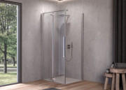 Душові двері Kolpa San Polaris Fold D 90-SBR 90х200 см ліва профіль срібло/прозоре скло Clean Coat 516170