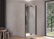 Душові двері Kolpa San Polaris Fold N 90-R B 90х200 см права профіль чорний/прозоре скло Clean Coat 516420