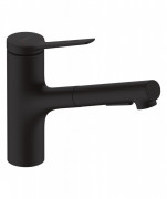 Змішувач для кухні Hansgrohe Zesis M33 одноважільний з висувною лійкою матовий чорний 74821670