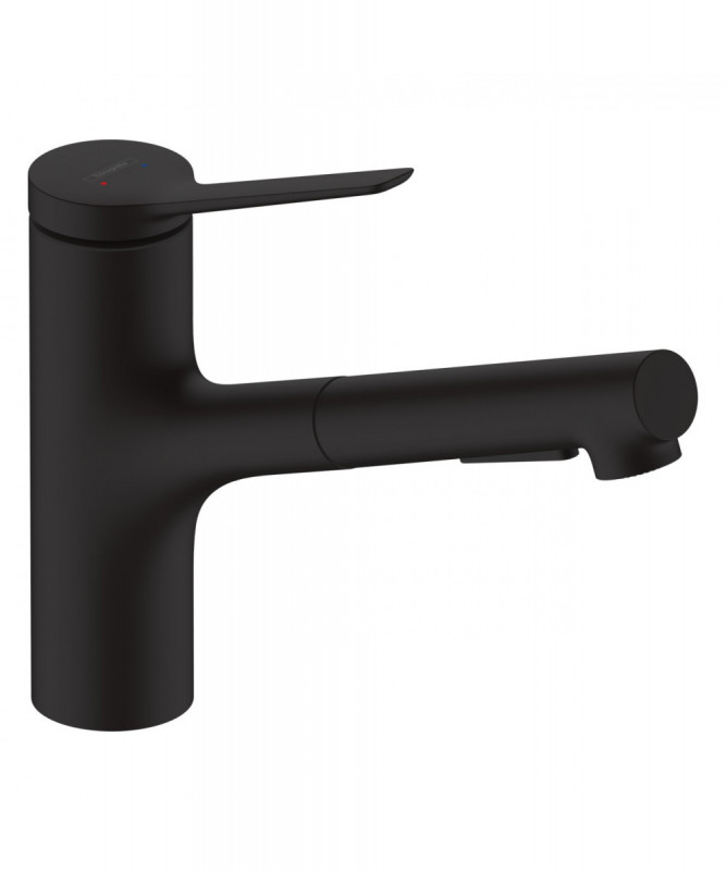 Змішувач для кухні Hansgrohe Zesis M33 одноважільний з висувною лійкою матовий чорний 74820670