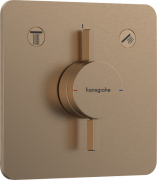 Смеситель скрытого монтажа Hansgrohe DuoTurn Q 2 потребителя шлифованная бронза 75414140