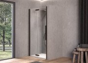 Душові двері Kolpa San Polaris Fold N 80-L B 80х200 см ліва профіль чорний/прозоре скло Clean Coat 516390