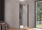 Душевые двери Kolpa San Polaris Fold N 100-R B 100х200 см правая профиль черный/прозрачное стекло Clean Coat 516440