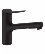 Смеситель для кухни Hansgrohe Zesis M33 однорычажный с выдвижной лейкой матовый черный 74821670