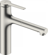 Смеситель для кухни Hansgrohe Zesis M33 однорычажный с выдвижной лейкой нержавеющая сталь 74822800