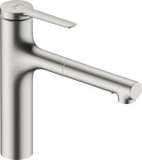 Смеситель для кухни Hansgrohe Zesis M33 однорычажный с выдвижной лейкой нержавеющая сталь 74823800