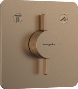 Смеситель скрытого монтажа Hansgrohe DuoTurn Q 2 потребителя шлифованная бронза 75414140