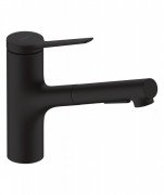Смеситель для кухни Hansgrohe Zesis M33 однорычажный с выдвижной лейкой матовый черный 74820670