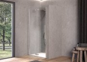 Душові двері Kolpa San Polaris Fold N 80-SBR 80х200 см ліва профіль срібло/прозоре скло Clean Coat 516330