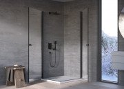 Душова кабіна Kolpa San Andromeda Q B 80х80 см профіль чорний/прозоре скло Clean Coat 516480