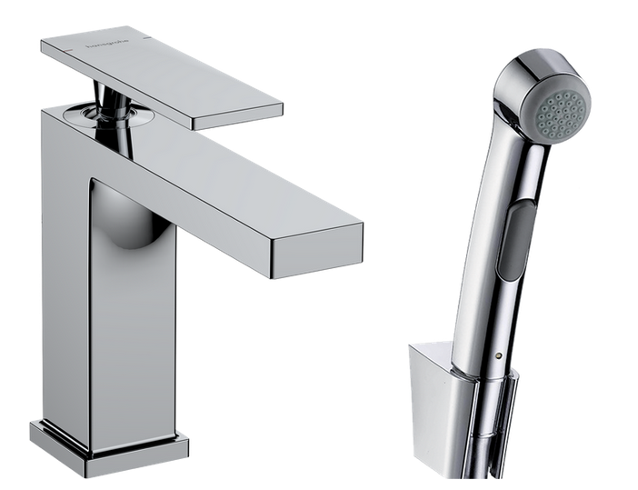 Смеситель для раковины Hansgrohe Tecturis E с гигиеническим душем хром 73210000