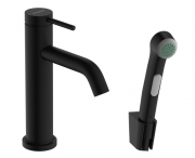 Смеситель для раковины Hansgrohe Tecturis S с гигиеническим душем матовый черный 73211670