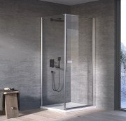 Душевые двери Kolpa San Andromeda D 100-UNI SBR 100х200 см профиль серебро/прозрачное стекло Clean Coat 516530