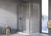 Душові двері Kolpa San Andromeda D 140-UNI SBR 140х200 см профіль срібло/прозоре скло Clean Coat 516550