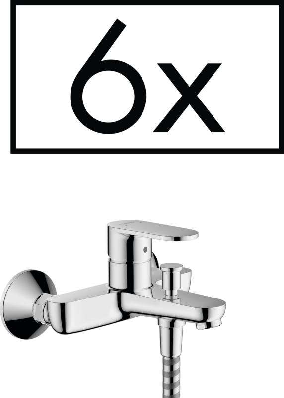 Змішувач для ванної Hansgrohe Vernis Blend настінний одноважільний хром 6 шт 71447000