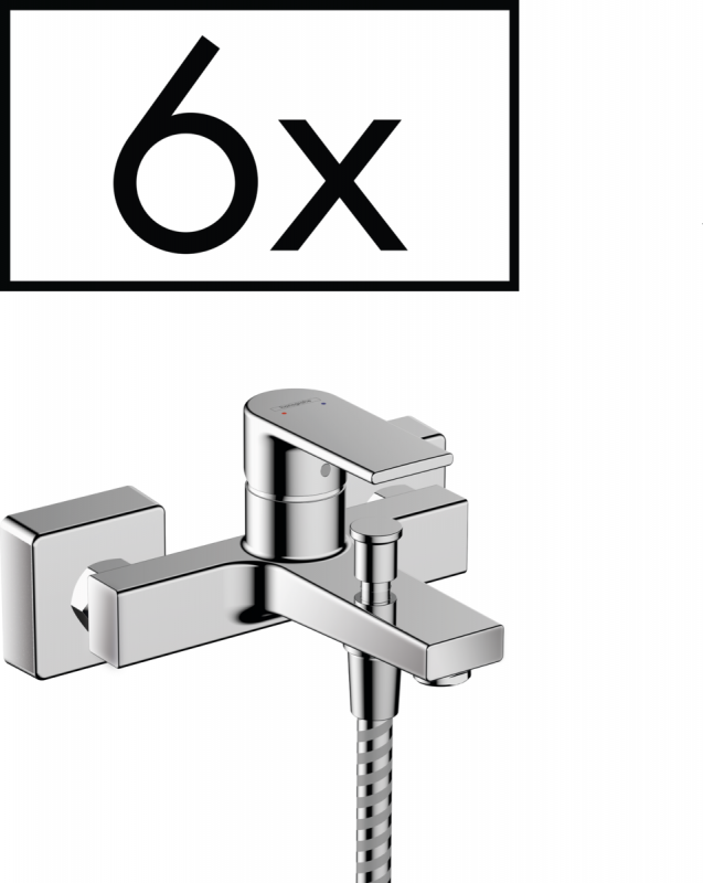 Смеситель для ванной Hansgrohe Vernis Shape настенный однорычажный хром 6 шт 71457000