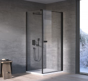 Душові двері Kolpa San Andromeda D 100-UNI B 100х200 см профіль чорний/прозоре скло Clean Coat 516620