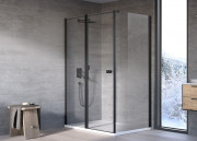 Душові двері Kolpa San Andromeda D 160-UNI B 160х200 см профіль чорний/прозоре скло Clean Coat 516650