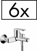 Смеситель для ванной Hansgrohe Vernis Blend настенный однорычажный хром 6 шт 71447000