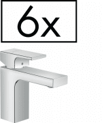 Змішувач для раковини Hansgrohe Vernis Shape одноважільний з донним клапаном хром 6 шт 71597000