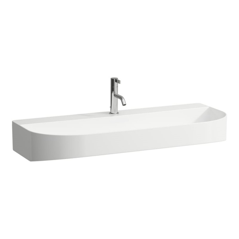 Раковина для ванной Laufen Sonar 100х42 см с 1 отверстием шлифованный низ керамика белый с покрытием LCC H8163474001111