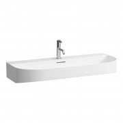 Раковина для ванной Laufen Sonar 100х42 см с 1 отверстием шлифованный низ керамика белый матовый H8163477571041