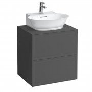 Тумба під раковину Laufen The New Classic 60 см з отвором у центрі МДФ/ДСП сірий H4060040856271