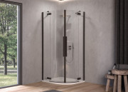 Душевая кабина Kolpa San Polaris R SBR 100х100 см профиль черный/прозрачное стекло Clean Coat 515400