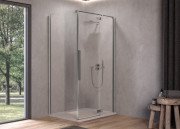 Душові двері Kolpa San Polaris D 80-R SBR 80х200 см права профіль срібло/прозоре скло Clean Coat 515420